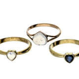 Ring: 3 goldene Damenringe, ungetragener vintage Schmuck aus Goldschmiede-Nachlass - Foto 1