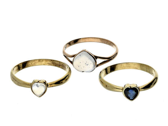 Ring: 3 goldene Damenringe, ungetragener vintage Schmuck aus Goldschmiede-Nachlass - Foto 1