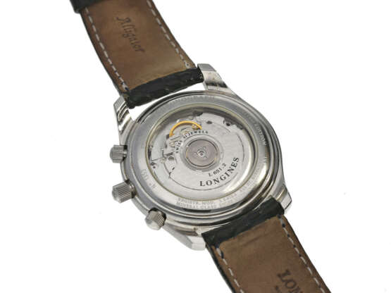 Armbanduhr: sehr schöner, großer Longines Edelstahl Automatik-Chronograph 'Swissair Exclusive No 3 - Limited Edition', ca.2005 - Foto 2