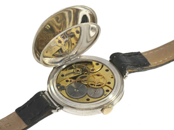 Armbanduhr: frühe und sehr seltene Longines Armbanduhr mit Emaillezifferblatt und Zentralsekunde, 30er Jahre - Foto 2