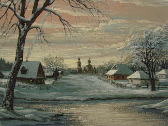 Painting “Winter landscape”, S. Karpenko, Canvas, Oil paint, Realist, Landscape painting, 2010 - photo 2