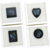 Steine: großes Konvolut Onyx-Platten mit Opal-Einlagen für Anhänger/Ringe, Messe-Exponat aus Goldschmiede-Nachlass - фото 1