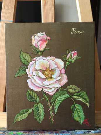 Painting “May rose may rose”, Canvas, Acrylic paint, Impressionist, Still life, 2020 - photo 1