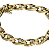Armband: schweres und massives, ganz hochwertig gearbeitetes vintage Goldschmiedearmband mit Brillantbesatz, ca. 1,4ct - photo 1