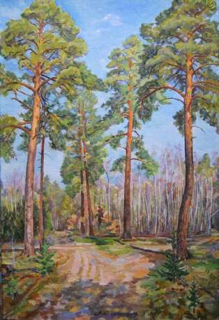 Peinture «Un matin dans la forêt.», Carton, Peinture à l'huile, Impressionnisme, Peinture de paysage, 2019 - photo 1