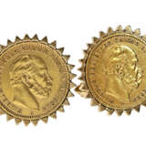 Manschettenknöpfe: einzigartige, äußerst dekorative Manschettenknöpfe mit 20 Mark Goldmünzen - фото 1