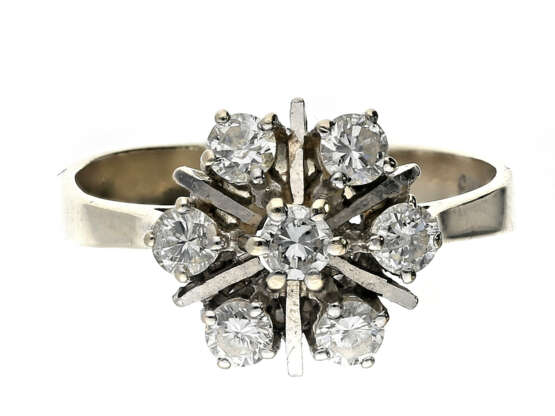 Ring: feiner vintage Brillant-Blütenring, 0,7ct - Foto 1