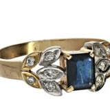 Ring: vintage Saphir/Brillant-Damenring - Foto 1