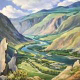 Gemälde „Das tshulyshmantal. Altay.“, Leinwand, Ölfarbe, Realismus, Landschaftsmalerei, 2018 - Foto 1