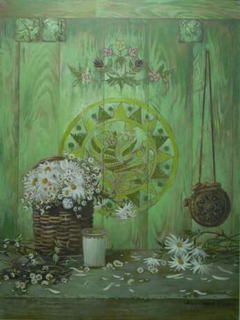 Painting “Green still life”, Canvas, Oil paint, Realist, Still life, 2012 - photo 1