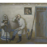 Painting “While old people sleep...”, Canvas, Oil paint, Everyday life, 2012 - photo 1