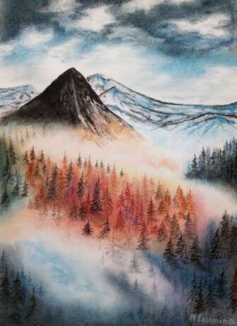 Горы Mixed media Landscape painting 2020 - photo 1