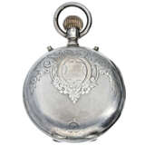 Taschenuhr: seltenes und interessantes englisches Beobachtungschronometer mit Chronograph und Register, Huguenin Patent 1882 - Foto 3