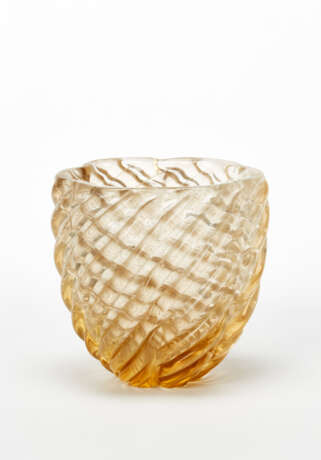 Paolo Venini. Orange clear glass vase of the series "Diamante" - Foto 1