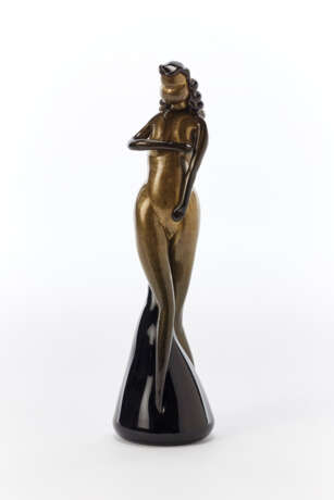 Alfredo Barbini. Nudo femminile | Black massello glass sculpture with gold leaf application - photo 1