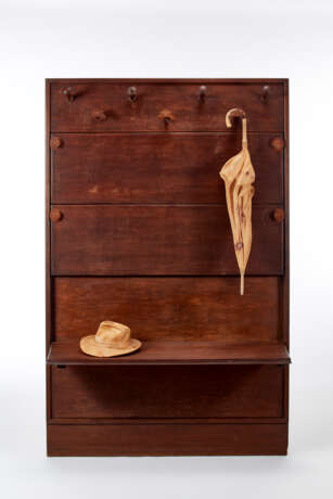 Piero Portaluppi. Coat hanger - hat wall shelf in solid wood - photo 5