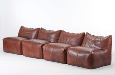 Sofa composed of four divisible elements without armrests of the series "Le Bambole"