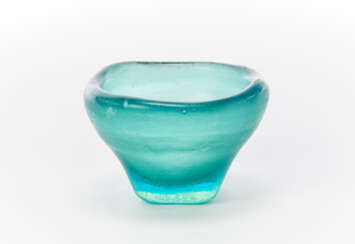 Green corroded glass bowl