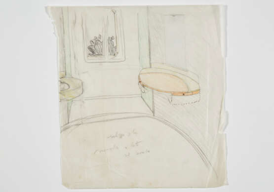 Carlo Scarpa. Sketch for Zentner House toilette - Foto 1