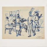 Tomaso Buzzi. Drawing depicting a group of chefs inside the kitchens of Palazzo Labia in Venice - Foto 1