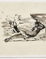 Drawing of a relaxed female figure