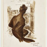 Tomaso Buzzi. L'amante della statua | Drawing with a male figure portrayed from three quarters from behind - Foto 1