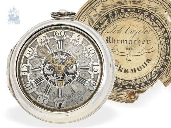 Pocket watch: English paircase verge watch with date, signed Langin London, ca. 1740 - Foto 1