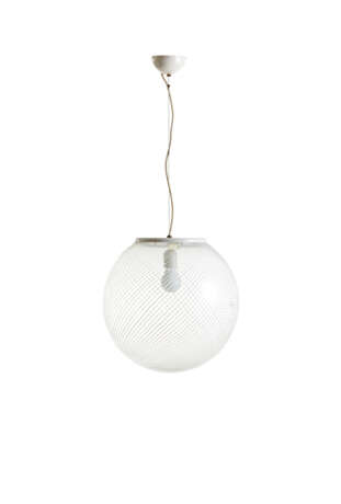 Manifattura di Murano. Suspension lamp with globular half filigree glass shade - photo 1