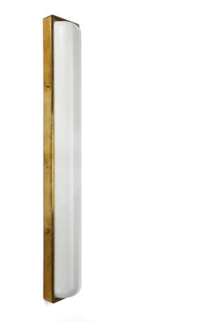 Ceiling light with opal methacrylate diffuser and brass structure - фото 1