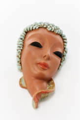 Testa di donna | Terracotta wall sculpture painted in polychrome