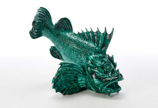 Guido Cacciapuoti. Pesce scorfano | Sculpture in green underglazed cast earthenware - photo 1