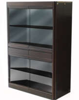 Cabinet with double door showcases and two drawers in the central band