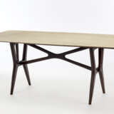 Dining table with solid Indian rosewood structure and onyx top covered with acrylic paint - photo 1