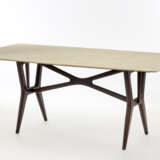 Dining table in solid Indian rosewood structure and onyx top covered with acrylic paint - photo 1