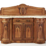 Déco furniture in solid walnut wood carved with geometrical plant motifs - photo 1