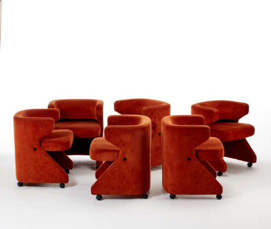 Gianni Moscatelli. * Lot of six armchairs model "Poney" - Foto 1