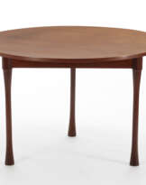 (Attributed) | Table with circular veneered teak top