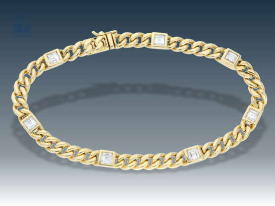 Armband: dekoratives und massives Goldschmiedearmband mit feinen Diamanten, ca. 1,05ct - photo 2