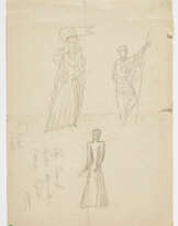 Studies of male and female figures relating to architectural decorations