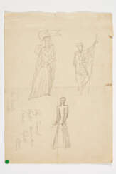 Studies of male and female figures relating to architectural decorations