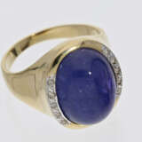 Ring: hochwertiger, dekorativer Goldschmiedering mit großem Tansanit von ca.10ct und Brillanten - photo 2