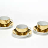 Piero Fornasetti. Tea set of three cups and three saucers of the series "Oro " - photo 1