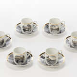 Piero Fornasetti. Coffee set of six cups and saucers of the series "I ponti del naviglio di Milano" - photo 1