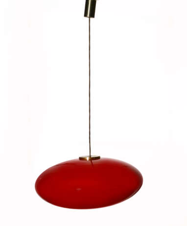 Arredoluce. (Attributed) | Incamiciato red glass suspension lamp - photo 1