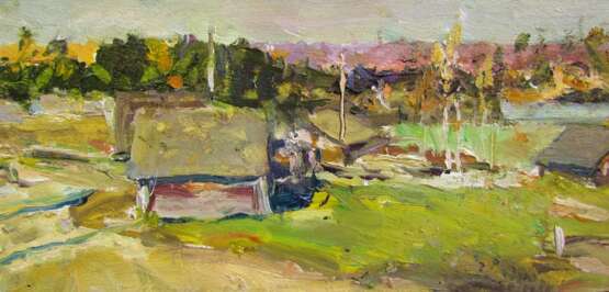 Gemälde „Der warme Herbst“, Leinwand, Ölfarbe, Sozialistischer Realismus, Landschaftsmalerei, 1980е - Foto 3