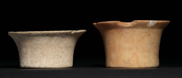 TWO CYCLADIC MARBLE CUPS