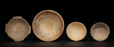FOUR CYCLADIC MARBLE BOWLS