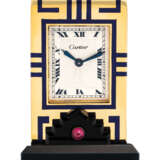 Cartier. ART DECO ONYX, ENAMEL AND RUBY 'MIGNONETTE' CLOCK, CARTIER - Foto 1