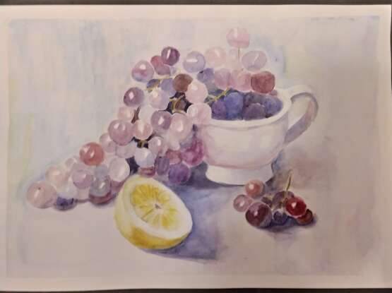 Grapes Paper Watercolor Still life 2020 - photo 1