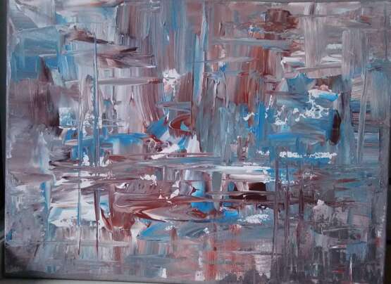 Painting “Winter landscape”, Canvas, Acrylic paint, Abstractionism, Landscape painting, 2020 - photo 2